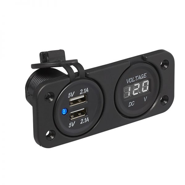 Voltmeter met USB poorten